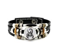 YAIEWNE Bracelet Ajustable En Cuir Tressé À Plusieurs Couches, Motif Crâne De Scorpion, Style Punk Ethnique, Fait Main. Accessoire D'Amitié, Cadeau D'Anniversaire Ou De Noël.