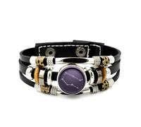 YAIEWNE Bracelet Ajustable En Cuir Tressé À Plusieurs Couches, Motif Étoile Et Traînée De La Planète Gémeaux, Style Ethnique Punk, Fait Main. Accessoire D'Amitié, Cadeau D'Anniversaire Ou De Noël.