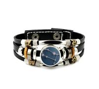 YAIEWNE Bracelet Ajustable En Cuir Tressé À Plusieurs Couches, Motif Microcosme Astronomique Des Gémeaux, Style Punk Ethnique, Fait Main. Accessoire D'Amitié, Cadeau D'Anniversaire Ou De Noël.