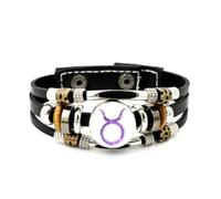 YAIEWNE Bracelet Ajustable En Cuir Tressé À Plusieurs Couches, Motif Nébuleuse Du Taureau, Inspiré Par La Musique Et Les Influences Ethniques. Accessoire D'Amitié, Pour Un Anniversaire Ou N