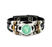 YAIEWNE Bracelet Ajustable En Cuir Tressé À Plusieurs Couches, Motif Nébuleuse Et Ange De La Vierge, Style Ethnique Punk, Fait Main. Accessoire D'Amitié, Cadeau D'Anniversaire Ou De Noël.