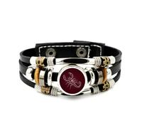 YAIEWNE Bracelet Ajustable En Cuir Tressé À Plusieurs Couches, Motif Nébuleuse Et Étoile Du Scorpion, Style Ethnique Musical, Fait Main. Accessoire D'Amitié, Pour Un Anniversaire Ou Noël.