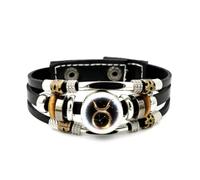 YAIEWNE Bracelet Ajustable En Cuir Tressé À Plusieurs Couches, Motif Nébuleuse, Signe Du Taureau, Style Ethnique Punk, Fait Main. Accessoire D'Amitié, Cadeau D'Anniversaire Ou De Noël.