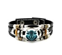 YAIEWNE Bracelet Ajustable En Cuir Tressé À Plusieurs Couches, Orné D'Une Tête De Taureau Taurus Mighty Cattle, Style Punk Ethnique, Fait Main. Accessoire D'Amitié, Cadeau D'Anniversaire Ou De Noël.