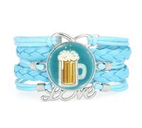 YAIEWNE Bracelet Ajustable En Cuir Tressé Avec Projection Musicale De Dessin Animé Pour La Fête De La Bière, Style Ethnique, Accessoire Idéal Pour Un Cadeau D'Anniversaire Ou De Noël.