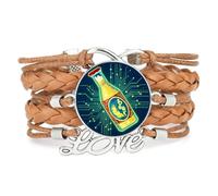 YAIEWNE Bracelet Ajustable En Cuir Tressé, Motif Circuit Imprimé Cybernétique, Style Ethnique, Accessoire Idéal Pour Un Anniversaire Ou Noël (Marron).