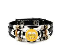 YAIEWNE Bracelet Ajustable En Cuir Tressé, Motif Étoile De La Science, Inspiré Des Festivals De La Bière, Style Ethnique, Fait Main. Accessoire D'Amitié, Pour Un Anniversaire Ou Noël.