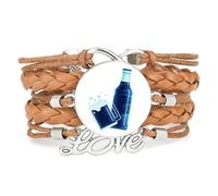 YAIEWNE Bracelet Ajustable En Cuir Tressé, Motif « Faille Artistique Cybernétique », Style Ethnique, Accessoire De Mode Pour Un Anniversaire Ou Noël (Marron).