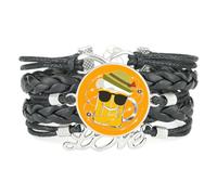 YAIEWNE Bracelet Ajustable En Cuir Tressé, Motif Nébuleuse Étoilée, Inspiré Des Festivals De La Bière, Style Ethnique. Accessoire Idéal Pour Un Anniversaire Ou Noël. Noir.