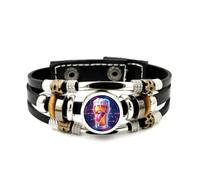 YAIEWNE Bracelet Ajustable En Cuir Tressé Multicouche, Motif Bulle De Langue Cyber Néon, Style Ethnique Fait Main, Accessoire D'Amitié, Cadeau D'Anniversaire Ou De Noël.