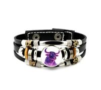 YAIEWNE Bracelet Ajustable En Cuir Tressé Multicouche, Motif Taureau Courageux Et Diffraction De L'Univers, Style Ethnique Musical, Fait Main. Accessoire D'Amitié, Cadeau D'Anniversaire Ou De Noël.