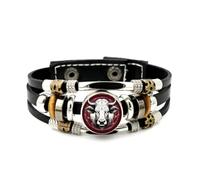 YAIEWNE Bracelet Ajustable En Cuir Tressé Multicouche, Orné D'Une Tête De Taureau Majestueuse, Style Ethnique Punk, Fait Main. Accessoire D'Amitié, Cadeau D'Anniversaire Ou De Noël.