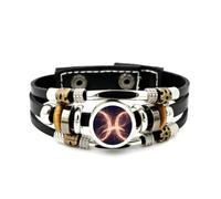 YAIEWNE Bracelet Ajustable En Cuir Tressé Multicouche, Symbole De L'Espace Et De L'Intrication Quantique, Style Ethnique Punk, Fait Main. Accessoire D'Amitié, Cadeau D'Anniversaire Ou De Noël.