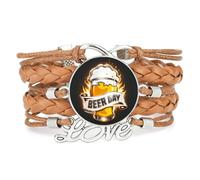 YAIEWNE Bracelet Ajustable En Cuir Tressé, Style Ethnique, Inspiré Des Festivals De La Bière Et De La Littérature. Accessoire Punk, Idéal Comme Cadeau D'Anniversaire Ou De Noël.