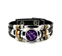 YAIEWNE Bracelet En Cuir Pour Hommes, Bracelet Gemini Galaxy Wave Haut De Gamme En Cuir Tressé Ajustable, Style Ethnique Punk, Fait Main. Accessoire D'Amitié, Cadeau D'Anniversaire Ou De Noël.
