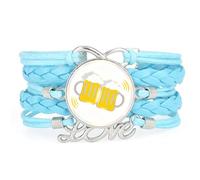 YAIEWNE Bracelet En Cuir Tressé Ajustable À Effet De Diffraction Spectrale « Bubble Pulse », Style Ethnique, Accessoire Idéal Pour Un Anniversaire Ou Noël.