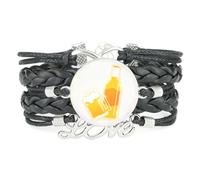 YAIEWNE Bracelet En Cuir Tressé Ajustable À Effet Diffraction Spectrale Pulse Ice, Style Ethnique, Accessoire Idéal Pour Un Anniversaire Ou Noël.