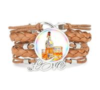 YAIEWNE Bracelet En Cuir Tressé Ajustable À Effet Diffraction Spectrale, Style Ethnique, Idéal Pour Célébrer L'Amitié Lors D'Une Fête De La Bière. Accessoire D'Amour, Cadeau D'Anniversaire Ou De Noël