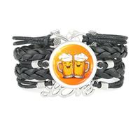 YAIEWNE Bracelet En Cuir Tressé Ajustable À Motif De Diffraction Spectrale Dynamique, Style Ethnique, Accessoire Idéal Pour Un Anniversaire Ou Noël.