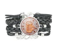 YAIEWNE Bracelet En Cuir Tressé Ajustable, Motif Circuit Imprimé, Style Ethnique, Symbole D'Amitié Et D'Amour. Idéal Comme Cadeau D'Anniversaire Ou De Noël.
