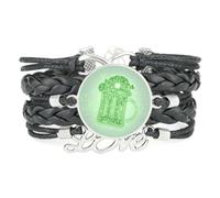 YAIEWNE Bracelet En Cuir Tressé Ajustable, Motif Circuit Imprimé Unique, Style Ethnique, Idéal Pour Un Festival De La Bière Ou Comme Cadeau D'Amour (Noir).