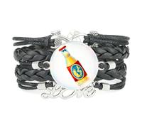 YAIEWNE Bracelet En Cuir Tressé Ajustable, Motif Diffraction Spectrale, Inspiré Du Festival De La Bière Et De La Littérature. Bracelet Ethnique, Accessoire D'Amour, Cadeau D'Anniversaire Ou De Noël.