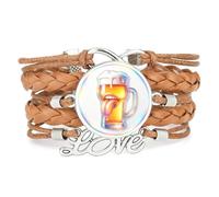 YAIEWNE Bracelet En Cuir Tressé Ajustable, Motif Diffraction Spectrale, Inspiré D'Une Bande Dessinée Littéraire, Style Ethnique. Accessoire Idéal Pour Un Anniversaire Ou Noël. Couleur Marron.
