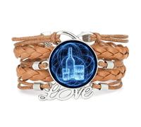 YAIEWNE Bracelet En Cuir Tressé Ajustable, Motif Intrication Quantique Cybernétique, Style Ethnique, Accessoire Cadeau D'Anniversaire Ou De Noël, Marron.