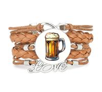 YAIEWNE Bracelet En Cuir Tressé Ajustable, Style Ethnique, Avec Diffraction Spectrale Dynamique, Idéal Pour Un Festival De La Bière En Été. Accessoire D'Amour, Cadeau D'Anniversaire Ou De Noël.