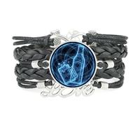 YAIEWNE Bracelet En Cuir Tressé Ajustable, Style Ethnique, Inspiré De L'Univers Dynamique Des Festivals De La Bière Et De L'Intrication Quantique. Accessoire Idéal Pour Un Anniversaire Ou Noël. Noir.
