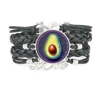 YAIEWNE Bracelet Fortune,Faute,Avocat,Fruit,Amour,Ajustable,Cuir,Tressé | Multistrat,Punk,Bracelet,Fait main,Offre,Bangle,Accessoire,Amie,Amoureux,Ethnique,Amitié,Anniversaire,Noël,Musique,Art