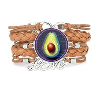 YAIEWNE Bracelet Fortune,Faute,Avocat,Fruit,Amour,Ajustable,Cuir,Tressé | Multistrat,Punk,Bracelet,Fait main,Offre,Bangle,Accessoire,Amie,Amoureux,Ethnique,Amitié,Anniversaire,Noël,Musique,Art