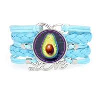 YAIEWNE Bracelet Fortune,Faute,Avocat,Fruit,Amour,Ajustable,Cuir,Tressé | Multistrat,Punk,Bracelet,Fait main,Offre,Bangle,Accessoire,Amie,Amoureux,Ethnique,Amitié,Anniversaire,Noël,Musique,Art