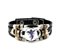 YAIEWNE Bracelet Haut De Gamme En Cuir Tressé Ajustable, Orné De La Flamme De L'Ange Vierge, Style Ethnique Punk, Fait Main. Accessoire D'Amitié, Cadeau D'Anniversaire Ou De Noël.