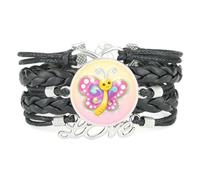 YAIEWNE Bracelet Infinity,Unique,Papillon,Laser,Ajustable,En Cuir Tressé | Multistrat,Punk,Bracelet,Fait main,Offre,Bangle,Accessoire,Amie,Amoureux,Ethnique,Amitié,Anniversaire,Noël,Musique,Art