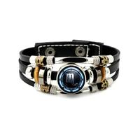 YAIEWNE Bracelet Scorpio Cyber Science Deep Space Relief Ajustable En Cuir Tressé Multicouche, Bracelet Ethnique Fait Main, Accessoire D'Amitié, Cadeau D'Anniversaire Ou De Noël