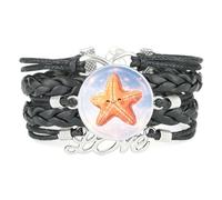 YAIEWNE Corde,Fortune,Étoile De Mer,Quantum,Ajustable,Cuir,Tressé,Bracelet | Multistrat,Punk,Bracelet,Fait main,Offre,Bangle,Accessoire,Amie,Amoureux,Ethnique,Amitié,Anniversaire,Noël,Musique,Art
