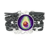 YAIEWNE Faute,Fille,Avocat,Fruit,Amour,Ajustable,Cuir,Tressé,Bracelet | Multistrat,Punk,Bracelet,Fait main,Offre,Bangle,Accessoire,Amie,Amoureux,Ethnique,Amitié,Anniversaire,Noël,Musique,Art