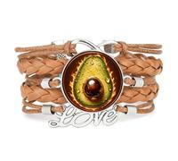 YAIEWNE Flamme,Abstrait,Avocat,Fruit,Amour,Ajustable,Cuir,Tressé,Bracelet | Multistrat,Punk,Bracelet,Fait main,Offre,Bangle,Accessoire,Amie,Amoureux,Ethnique,Amitié,Anniversaire,Noël,Musique,Art