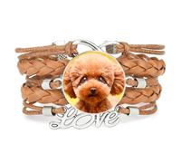 YAIEWNE Happiness Big Eyes Tedd Et Dog Love | Multistrat,Punk,Bracelet,Fait main,Offre,Bangle,Accessoire,Amie,Amoureux,Ethnique,Amitié,Anniversaire,Noël,Musique,Art