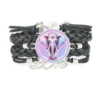 YAIEWNE Joie,Gradation,Éléphant,Laser,Ajustable,Peau,Filé,Bracelet | Multistrat,Punk,Bracelet,Fait main,Offre,Bangle,Accessoire,Amie,Amoureux,Ethnique,Amitié,Anniversaire,Noël,Musique,Art