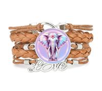 YAIEWNE Joie,Gradation,Éléphant,Laser,Ajustable,Peau,Filé,Bracelet | Multistrat,Punk,Bracelet,Fait main,Offre,Bangle,Accessoire,Amie,Amoureux,Ethnique,Amitié,Anniversaire,Noël,Musique,Art