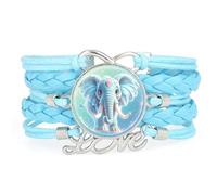 YAIEWNE Unique,Heureux,Éléphant,Quantum,Ajustable,Peau,Crevé,Bracelet | Multistrat,Punk,Bracelet,Fait main,Offre,Bangle,Accessoire,Amie,Amoureux,Ethnique,Amitié,Anniversaire,Noël,Musique,Art