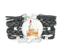 YAIEWNE Verre Spécial Fête De La Bière, Bracelet En Cuir Tressé Ajustable À Effet Diffraction Spectrale, Bracelet Ethnique, Accessoire D'Amour, Cadeau D'Anniversaire Ou De Noël, Noir