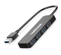 YaimhSound Hub USB 3.0 4 ports pour ordinateur portable, clavier et souris Adaptateur pour Dell, Asus, HP, MacBook Air, Surface Pro, Acer, Xbox, Flash Drive, HDD, Console, imprimante, appareil photo