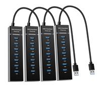 YaimhSound Hub USB 7 ports Multiples USB 1 USB 3.0 + 6 USB 2.0 Hub pour ordinateur portable, PC, clavier, souris, SSD, Dell, HP, Lenovo, MacBook, Acer, Surface, 0,3 m Lot de 4
