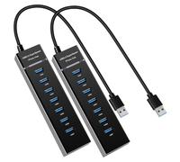 YaimhSound Hub USB 7 ports Multiples USB 1 USB 3.0 + 6 USB 2.0 Hub pour ordinateur portable, PC, clavier, souris, SSD, Dell, HP, Lenovo, MacBook, Acer, Surface, 0,3 m