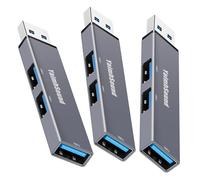 YaimhSound Lot de 3 mini concentrateurs USB 3 ports 1 entrée 3 sorties, USB 3.0 + 2 répartiteurs USB 2.0 pour ordinateur portable, PC, Xbox, clavier, souris, clé USB, SSD, appareil photo (gris)