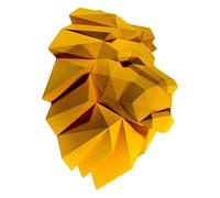 YAIUNHIQ Animaux en Papier 3D, Papercraft DIY, Décoration Murale Origami 3D tête de Lion, Embellissement Fait à la Main, Cadeau d'anniversaire
