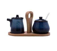 YAIUNHIQ Ensemble de Lait d'essence et de Sucre, de boîte de Sucre et de sperme de Lait, d'ensemble de Services de café rétro à Gradient,A